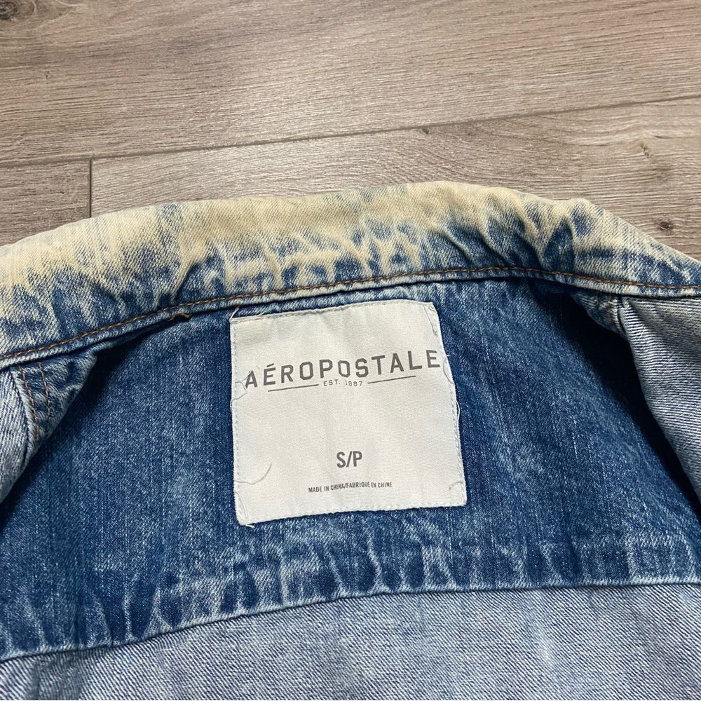 Acid Wash Aeropostale Denim Vest Grunge Steam Punk Festival - Picture 6 of 12